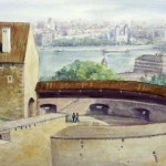Budai vár rondella 1996 Akvarell